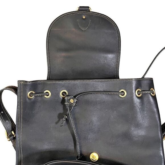 Mark Cross Leather Backpack with Cinch and Magnetic Closure